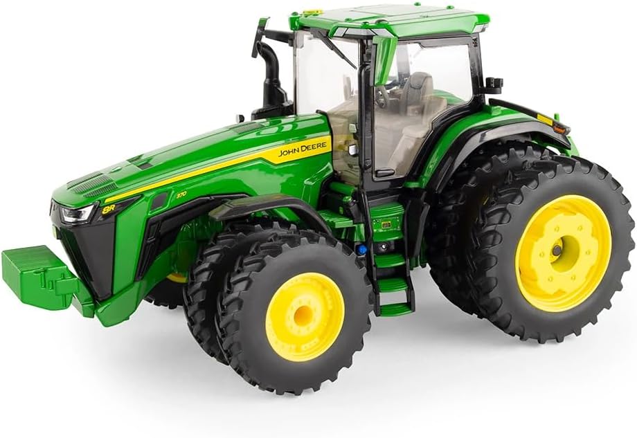John Deere 1/32 8R 370 Prestige Collection Tractor with Dual Front & Rear Wheels, Die-Cast Body & Detailed Interior, LP87325