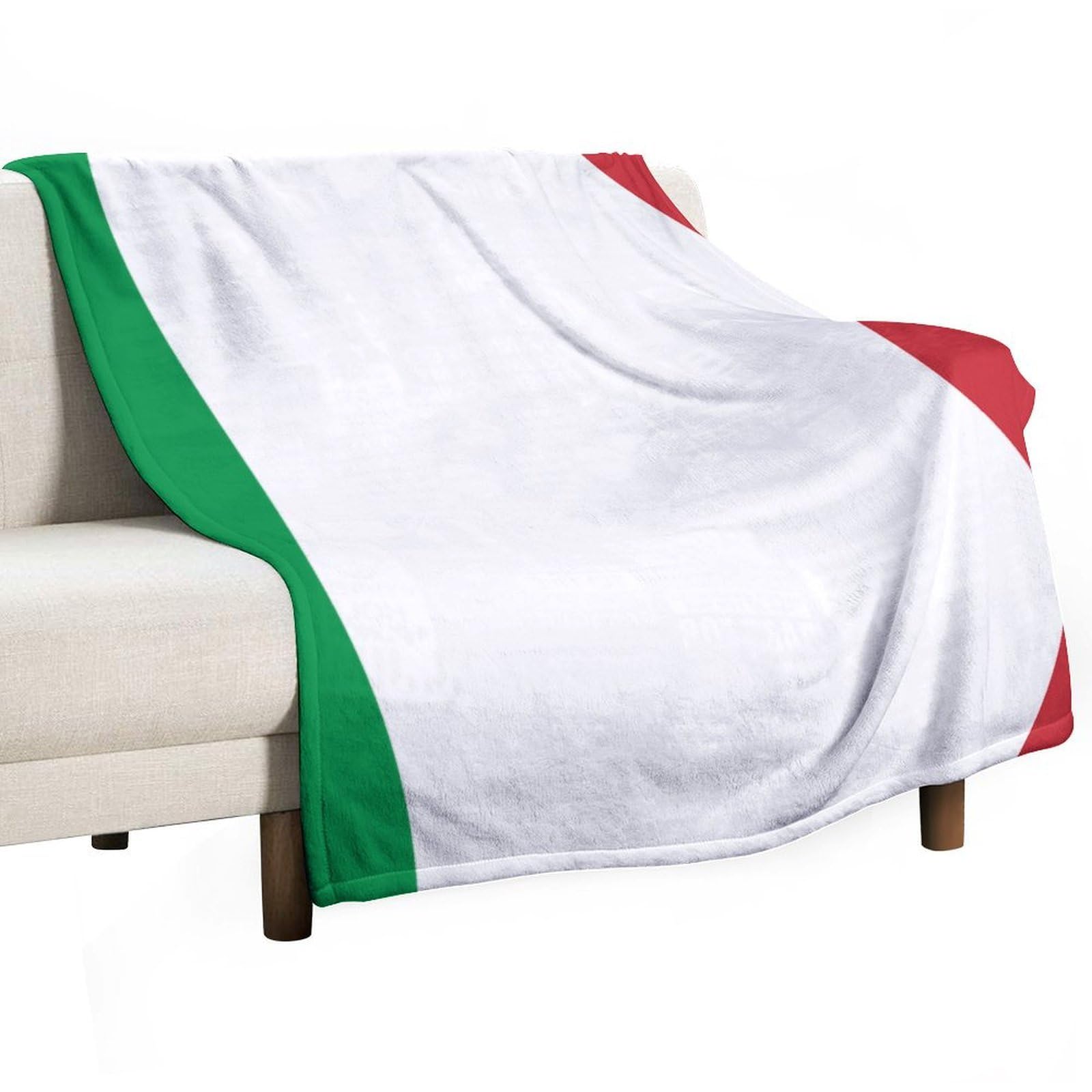 Hxwokrum Flannel Blanket, Italy Flag Throw Blanket for Couch Sofa Bed Office, Soft And Comfortable Without Pilling