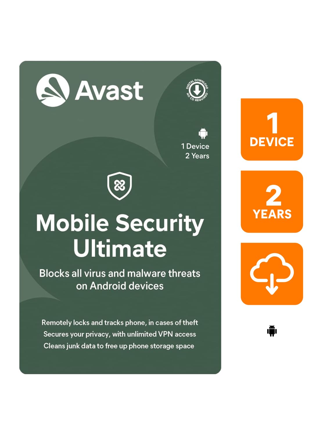 Avast Mobile Security Ultimate ! 1 Device 2 Years | Android Phones, Tablets | Includes Mobile Security Premium, SecureLine VPN & CleanUp Premium | Email Delivery in 2 Hours. (B0CXJ1YMMR) Amazon Price History, Amazon Price Tracker