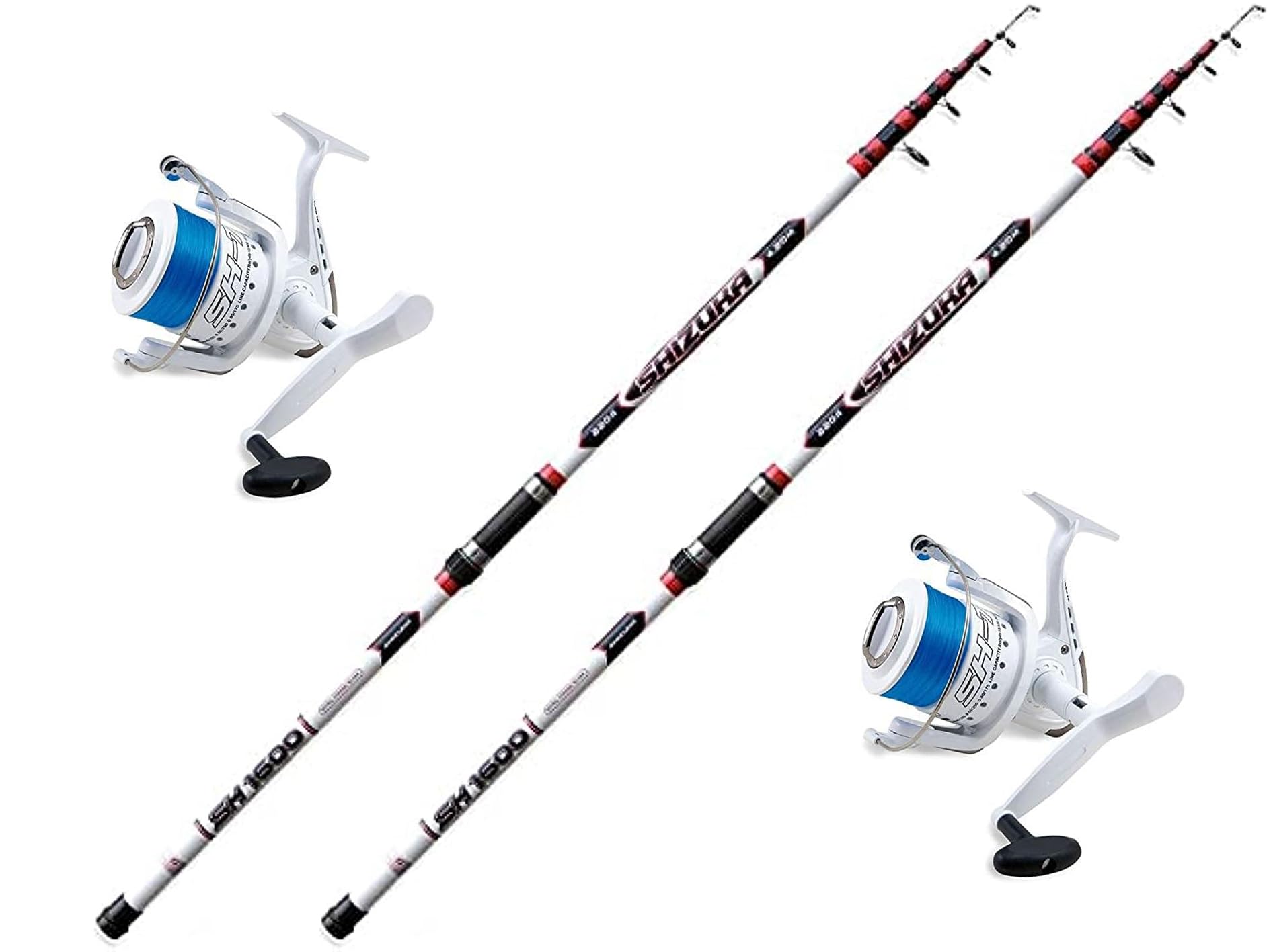 Kit Pesca Surfcasting - 2 x Canna Shizuka SH1600 220 gr 4.20 mt + 2 x Mulinello Shizuka SH7 7000