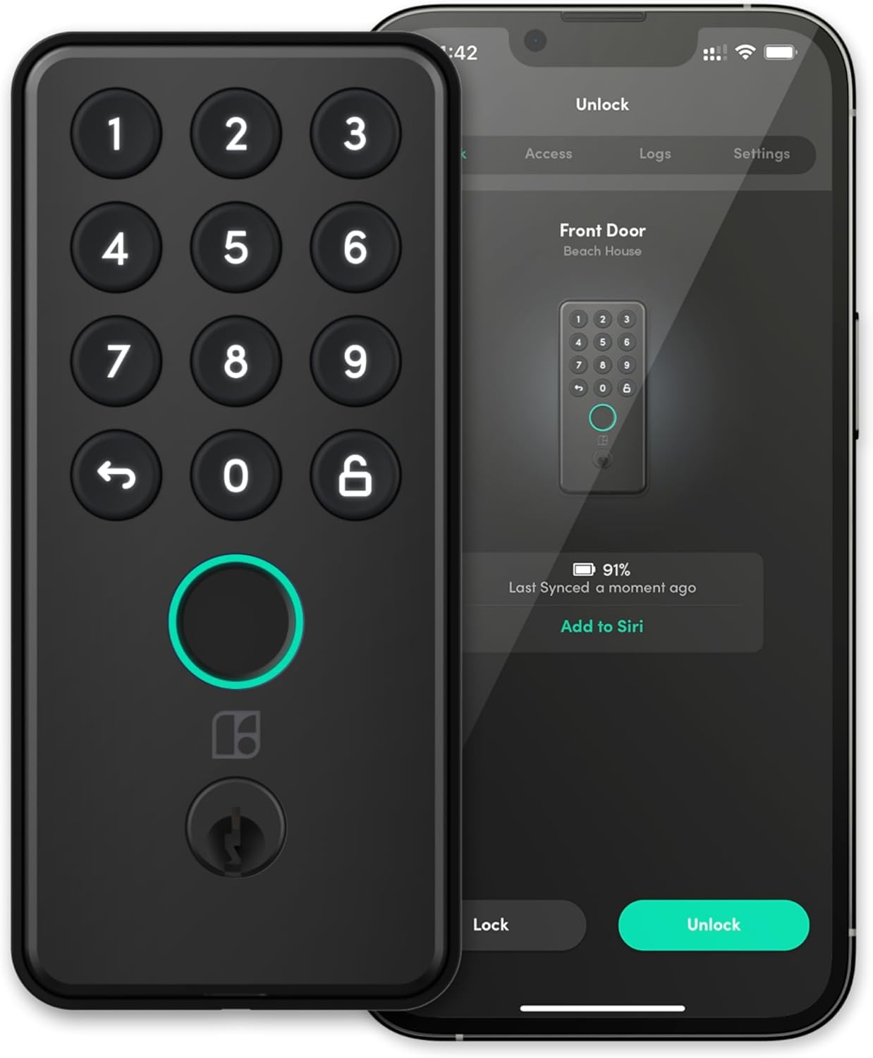 igloohome (New!) Deadbolt Go Smart Lock w/Fingerprint, Digital Keys, Remote PIN Codes, WiFi Bridge (Sold Separately) - Tested to ANSI Standards, Easy to Install (Matte Black)
