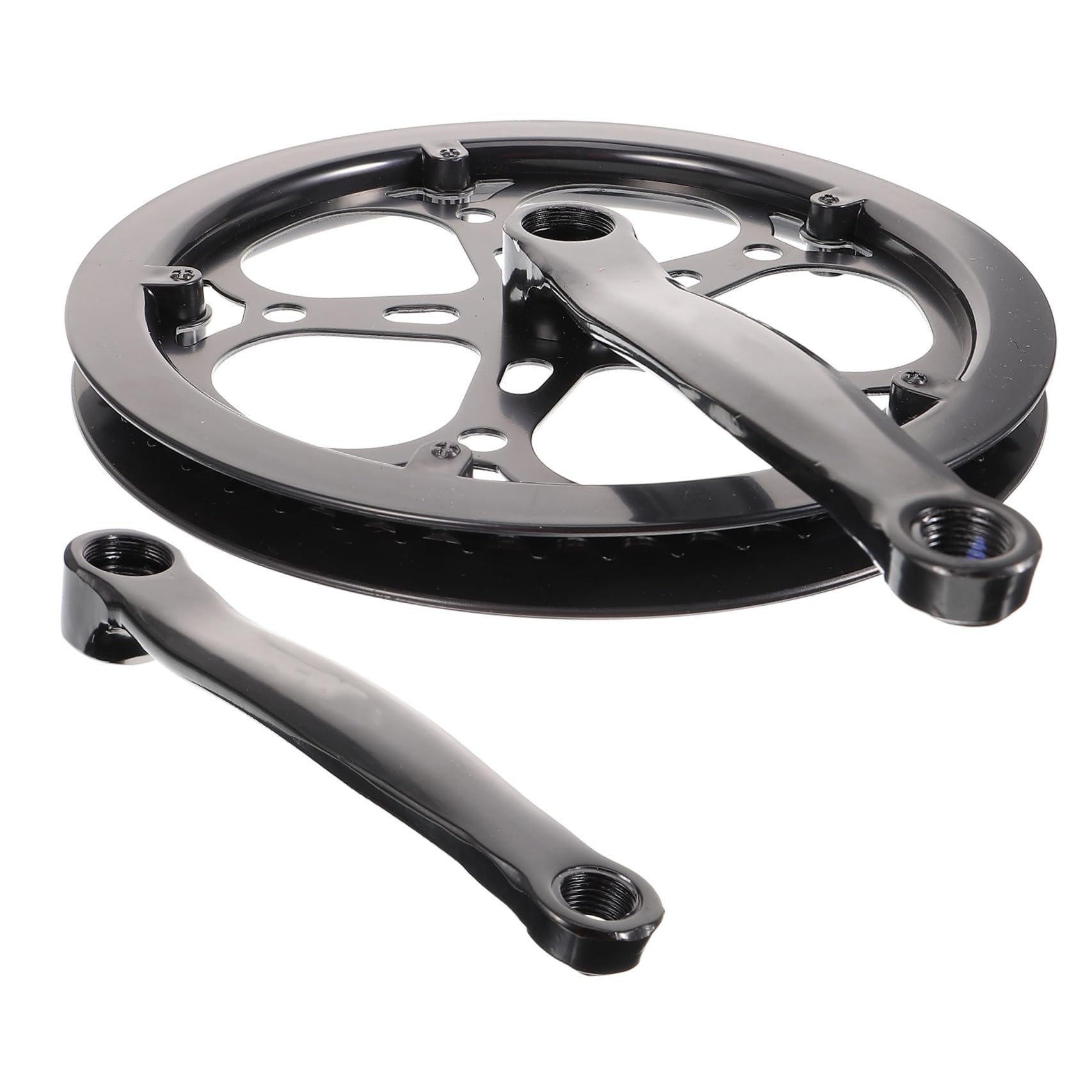 HEMOTON Guarnitura Singola in Ferro Nero per Bici Corona 52t per Sostituzione Set 1 e Pedivella 170mm Accessorio e Facile Installazione su Mountain Bike
