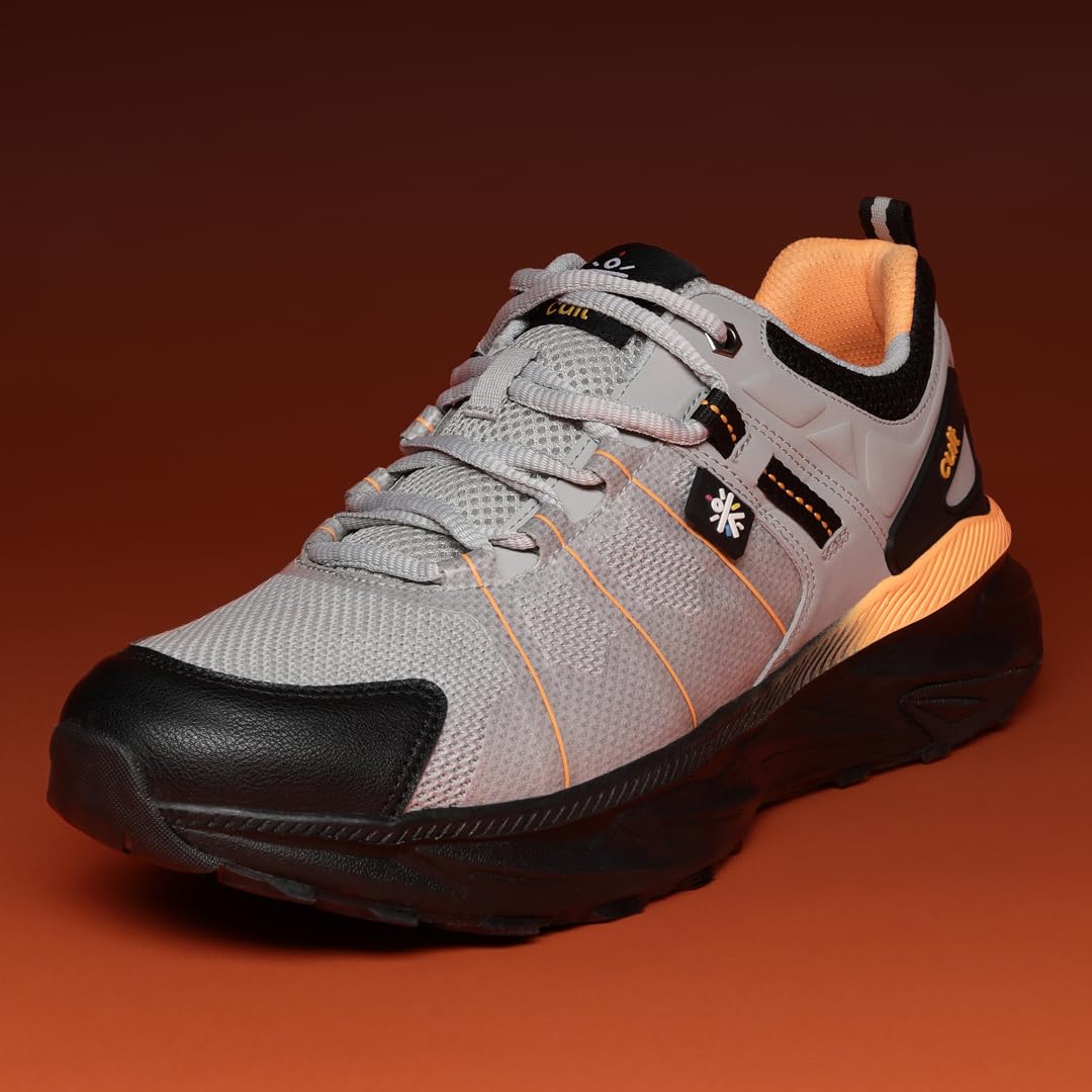 CULT Men's TurboTrail Outdoor Shoes, Enhanced Cushioning, Enhanced Grip, Hiking & Trekking Antiskid Boots, Outdoor Footwear for Men (CS703923UK7_UK7_L.Grey/Black) 2