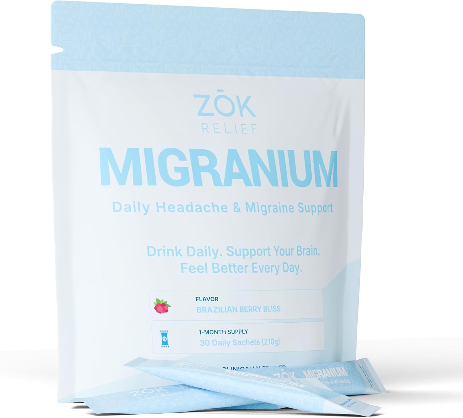 Daily Nervous System Support Formula for Head Tension, Stress & Energy, Calm Focus + Cellular Wellness Drink, 400mg of Pure Magnesium Glycinate + 9 Key Neuronutrients, 30 Travel Sachets