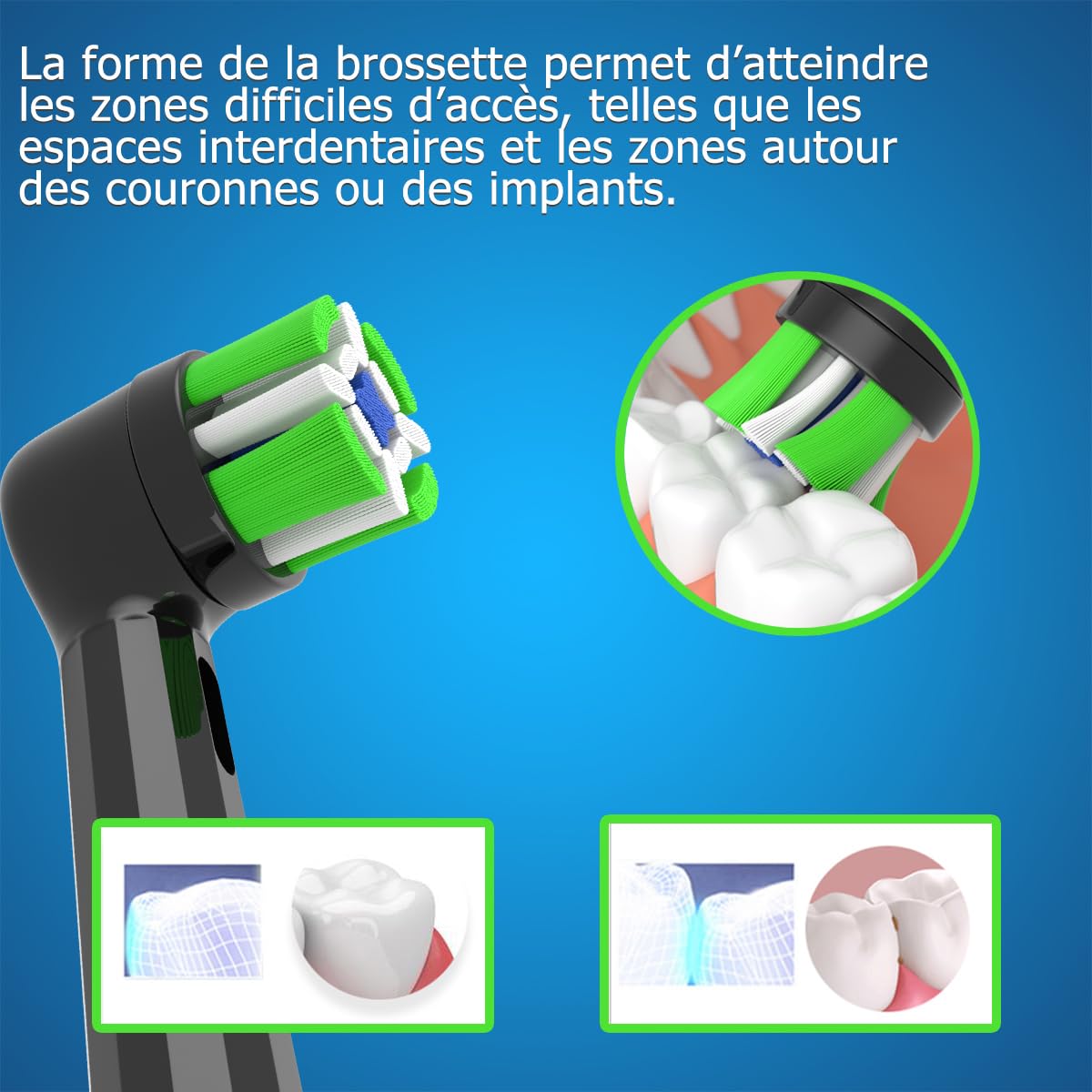 Brossette Compatible avec Oral-b iO Brosse, Brossette de Rechange Pour iO 2 3 4 5 6 7 8 9 10 Brosse à Dents Electrique 8 Noir