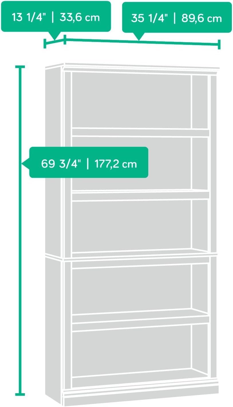 Sauder Bookcases Bundle - 5 Shelf and 3 Shelf (Oiled Oak Finish)