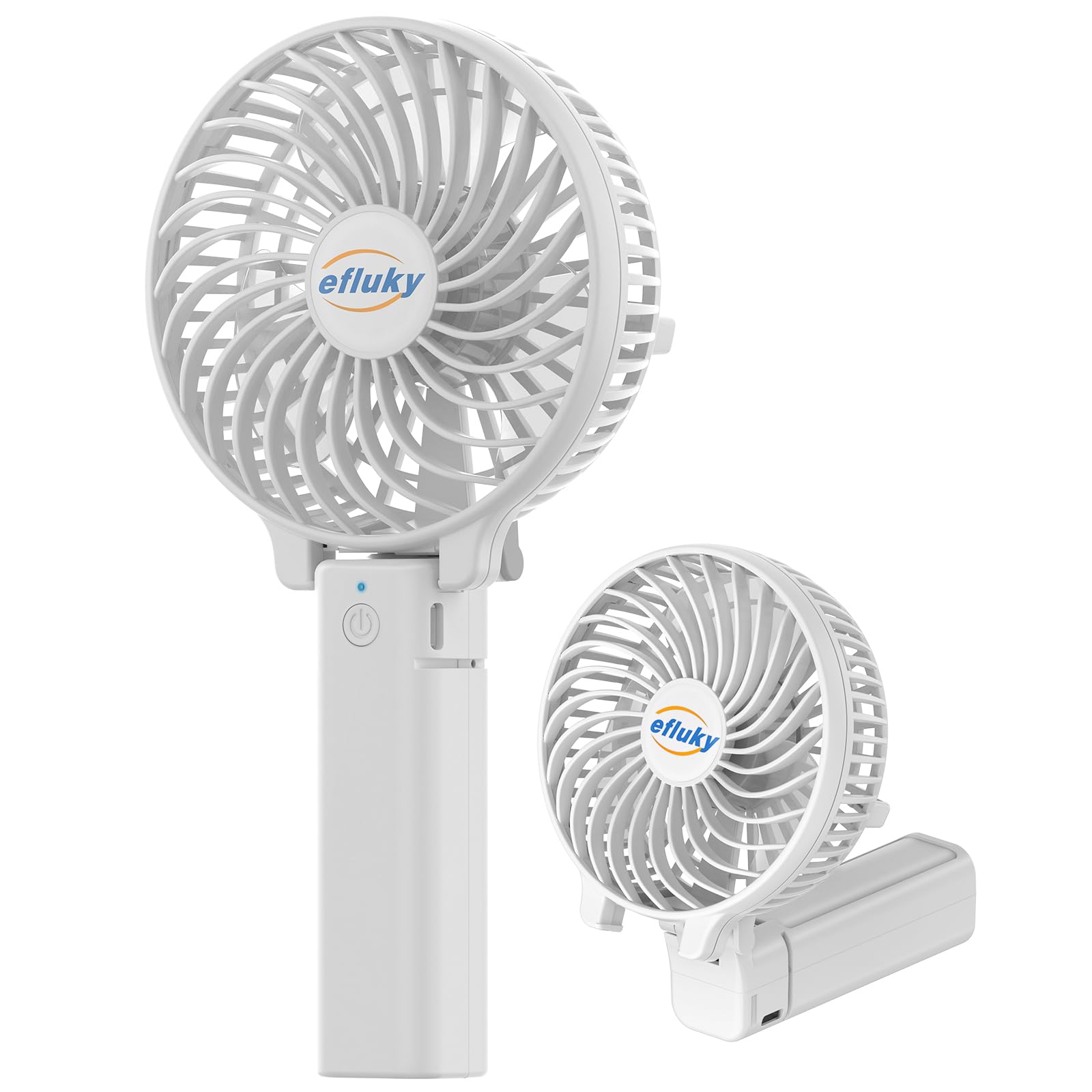 efluky Handventilator, Tragbarer Mini Ventilator, Faltbarer USB-Ventilator Wiederaufladbar, Kleiner Taschenventilator Mit 3 Geschwindigkeitsstufen, Handventilator für Outdoor Reisen