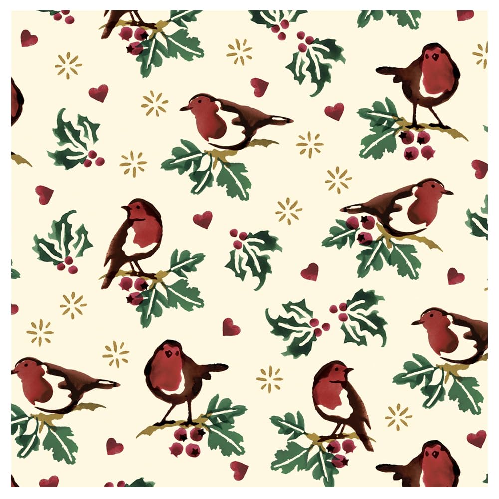 Emma Bridgewater Little Robin Christmas Roll Wrap Wrapping Paper Gift Wrap 3m x 70 cm