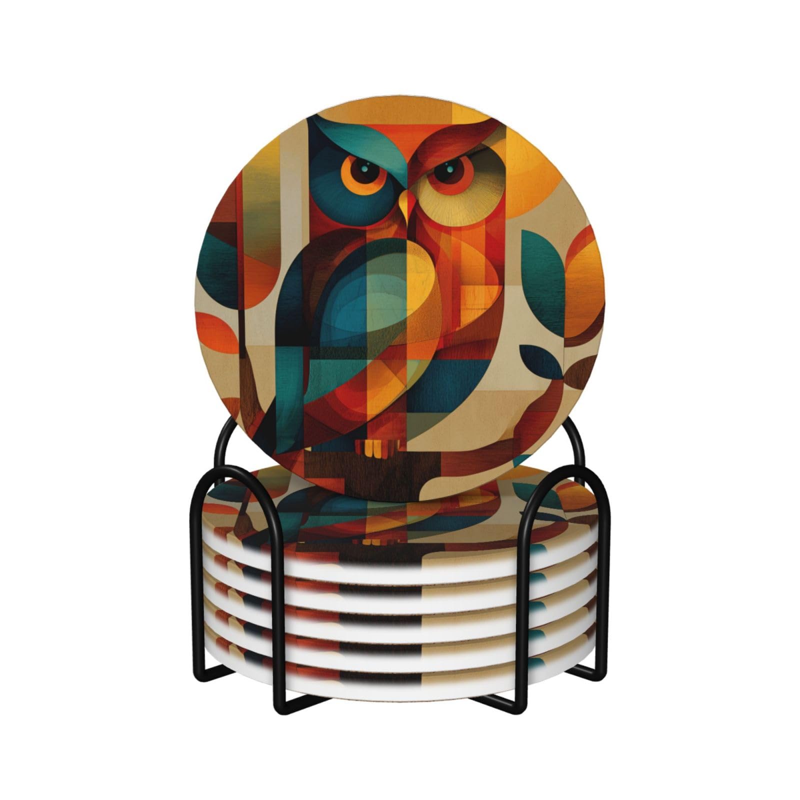 Dessous de verre en céramique cubiste lot de 6 support pour tasse à café