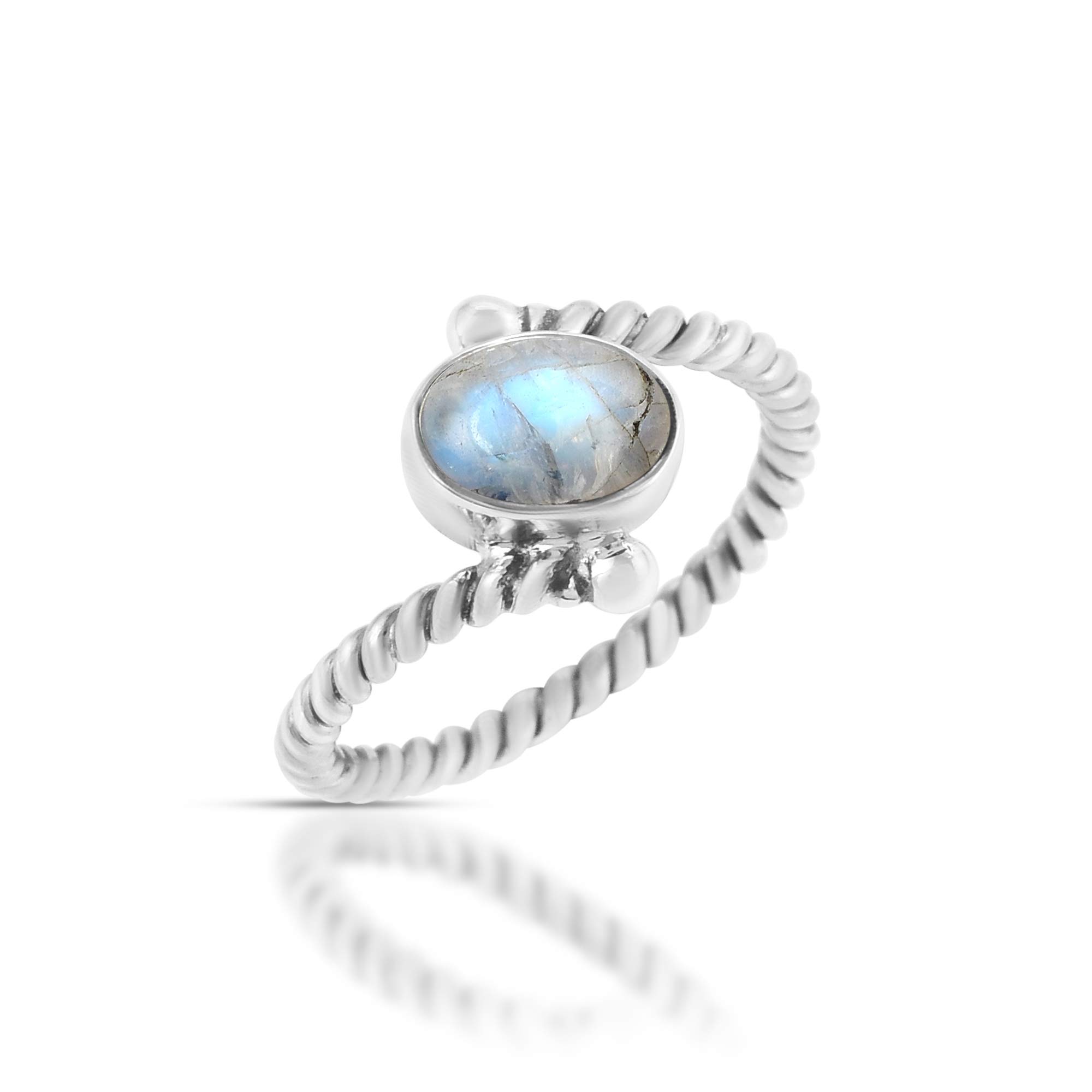 MAHAL JEWELS 925 Sterling Silver Moonstone Classic Ring | Finger Ring for Women (Sz-12) (B08W4GT4NS) Amazon Price History, Amazon Price Tracker