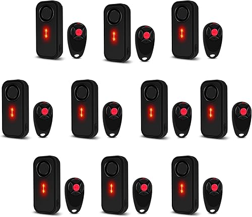 Miniatura 46 de Juego de 2 alarmas inalámbricas para bicicleta con control remoto, alarma antirrobo, alarma inalámbrica con sensor de movimiento, alarma impermeable