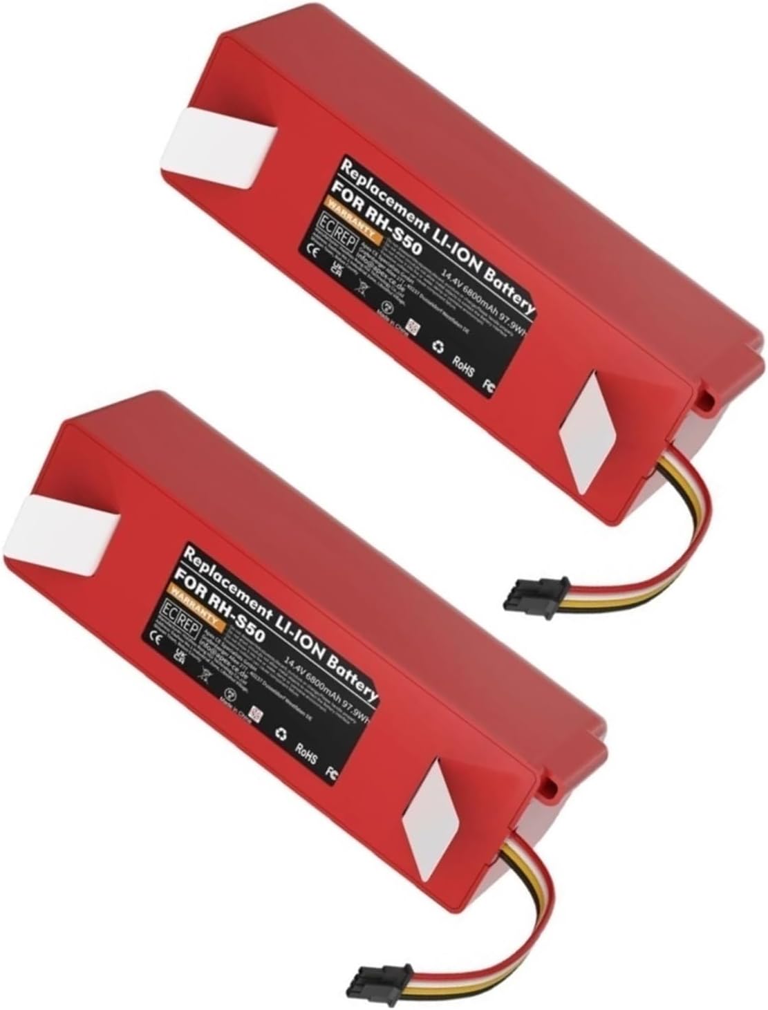 14.4V 6800mAh Li-ion Battery Parts Replacement. Compatible With Roborock Q Revo/Qrevo S/Qrevo Pro/Q Revo MaxV/Qrevo Slim Vacuum Cleaners(Style A)