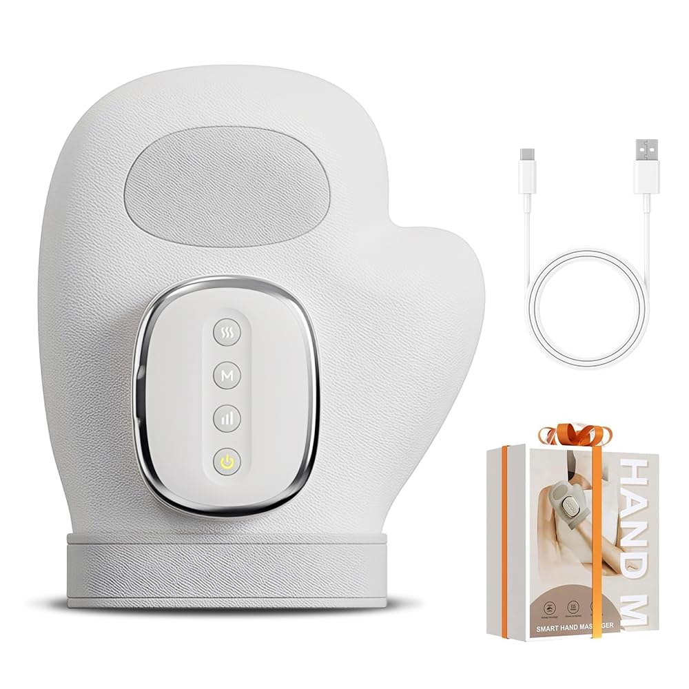 Handmassagegerät, NAVESO Intelligenter Hand Massagegerät mit Wärmekompression, Tragbare Elektrische Handmassage mit 3 Mode Geschenke für Frauen und Männer