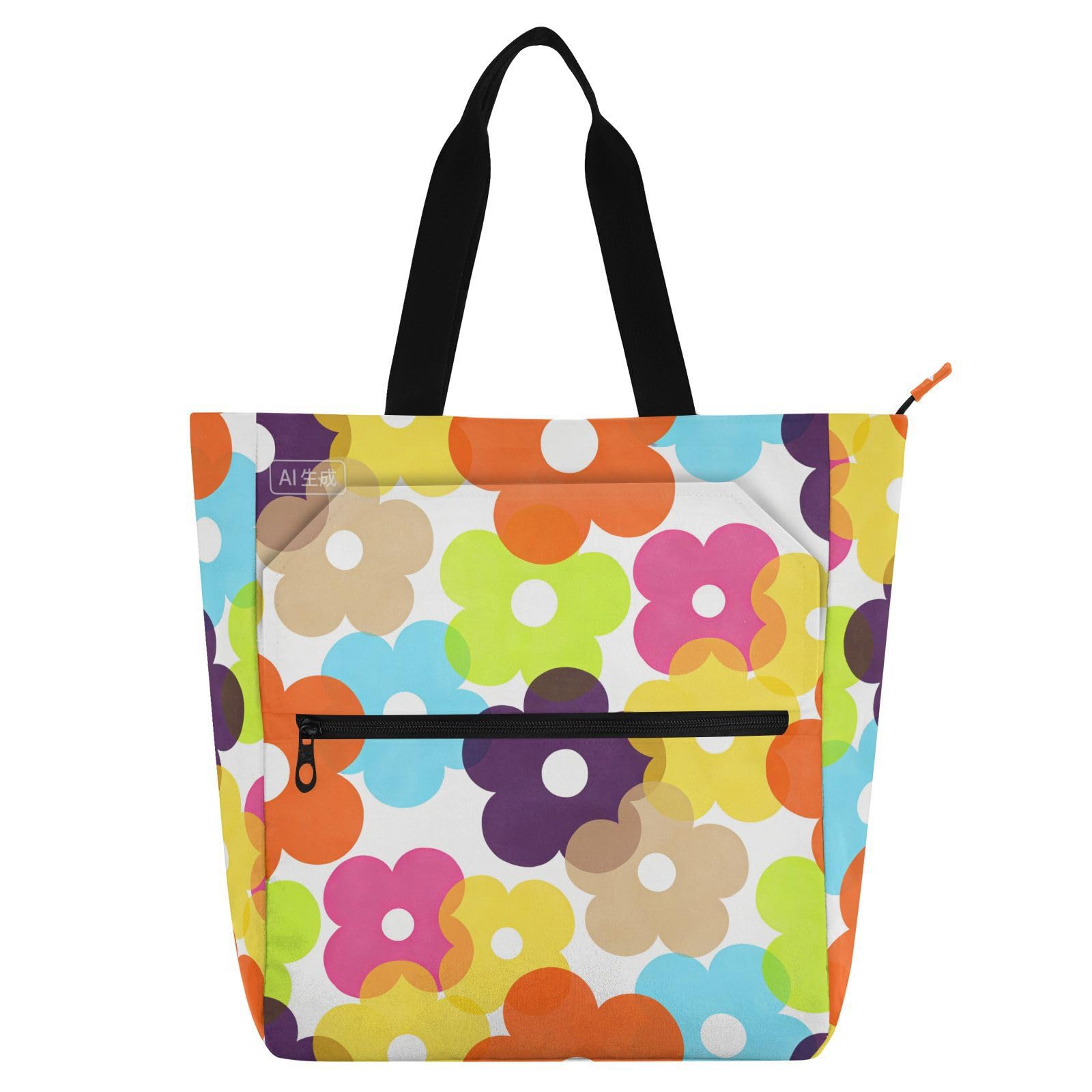 Bolsa de mano resistente para compras y universidad con cremallera 7
