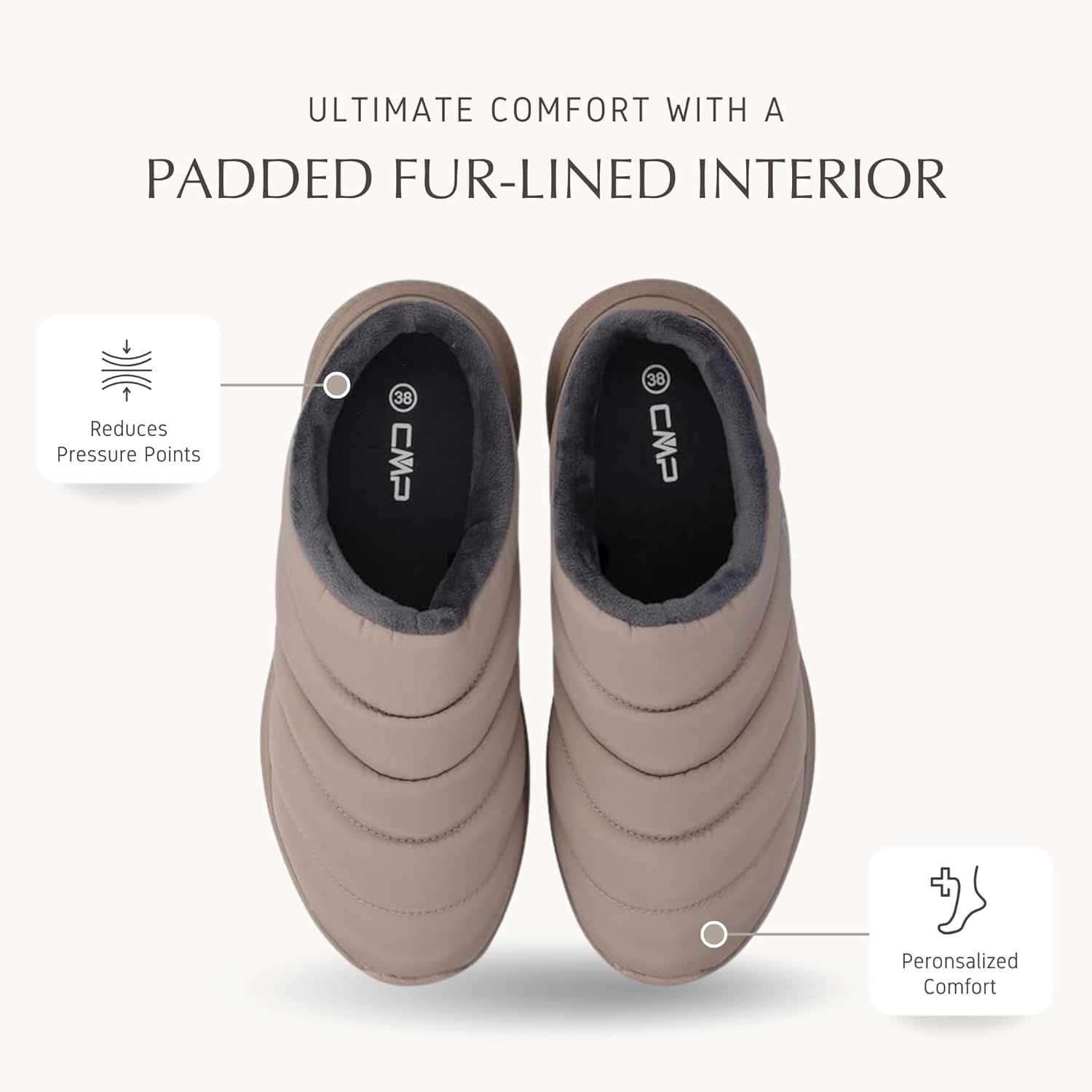 CMP HERTYS Women’s Indoor Outdoor Slippers – Warm Cushioned Slip-On with EVA Sole for Home & Errands – Stylish & Comfortable - Image 2