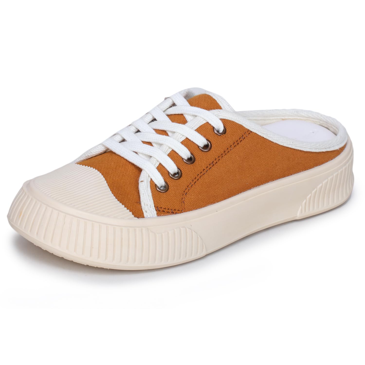 Back Open Casual Sneakers for Women | Trendy Mule Slip-On Shoes with Lace-Up Front & Comfortable Cushioned Insole-image-5