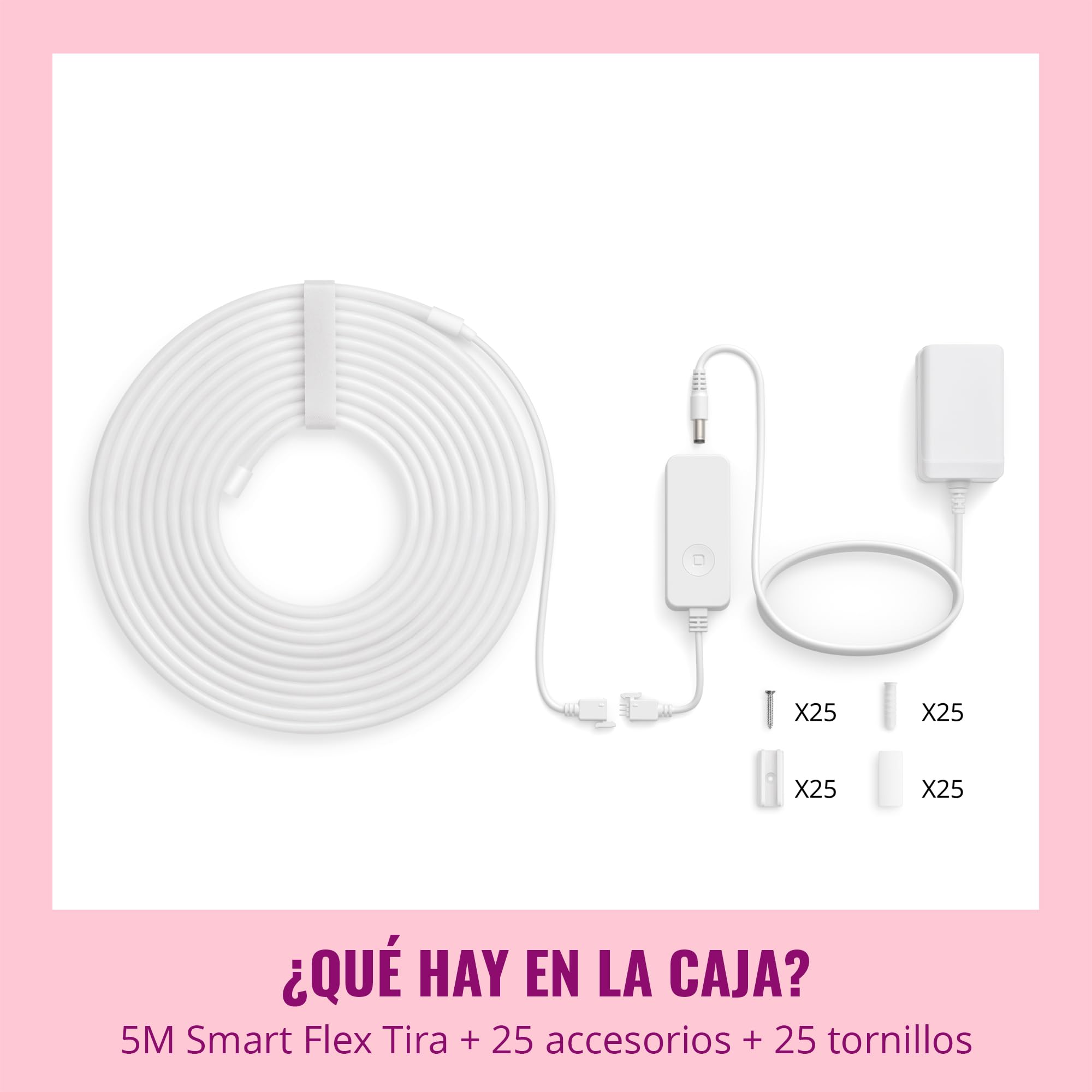 WiZ-Tira Led Inteligente Neon Flex 5 m-flexible, 16 millones de colores (RGB), conexión via Wi-Fi, control por voz/aplicación, funciona con Google Home, Alexa y HomeKit, tecnologia Spacesense y Matter