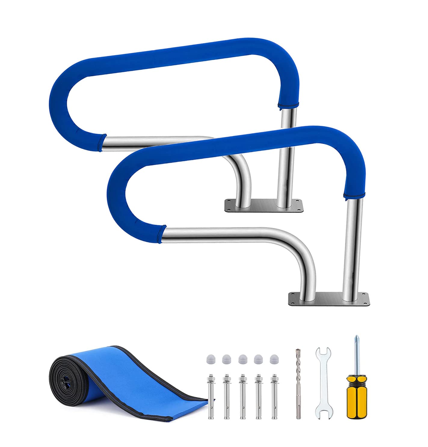 MSHGSKU Pool Handrail - Braced Easy Mount Grab Rail with Self-Taping Screws for Garden and Backyard Pools