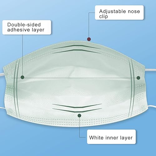 Miniatura 4 de Jiehuxi Máscara facial, mascarillas desechables para adultos, 3 capas, protección contra el polvo