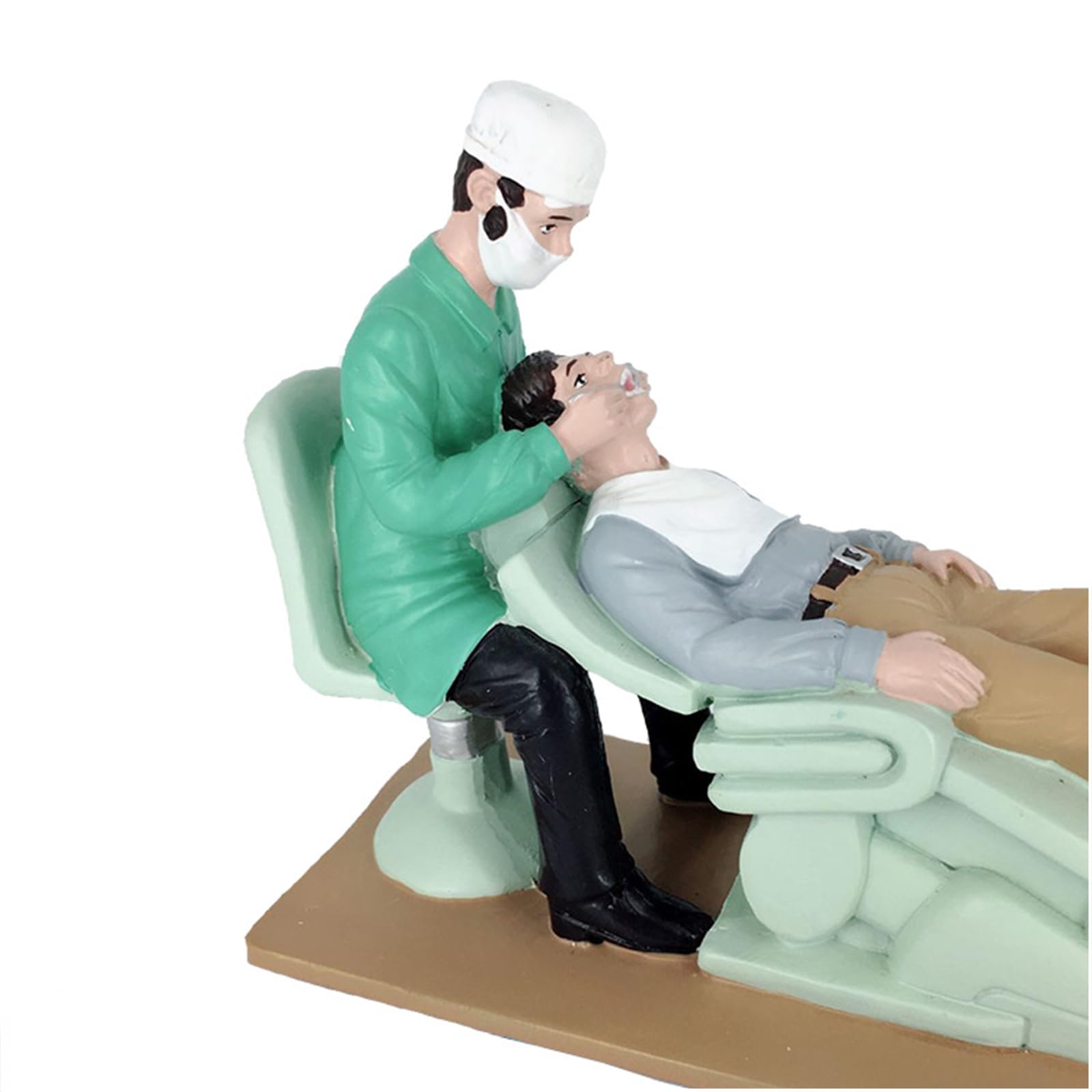 Zahnarzt-Figur Zähne Dental Extraktion Handwerk Skulptur Dekorationen für Zahnärzte Zahnarztpraxis Zahndekoration Geschenke (Grün)