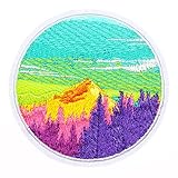 JPT - Bright Nature Pine Trees Mountains Adventure Sky Clouds Forest Explore Outdoor Travel Colorful