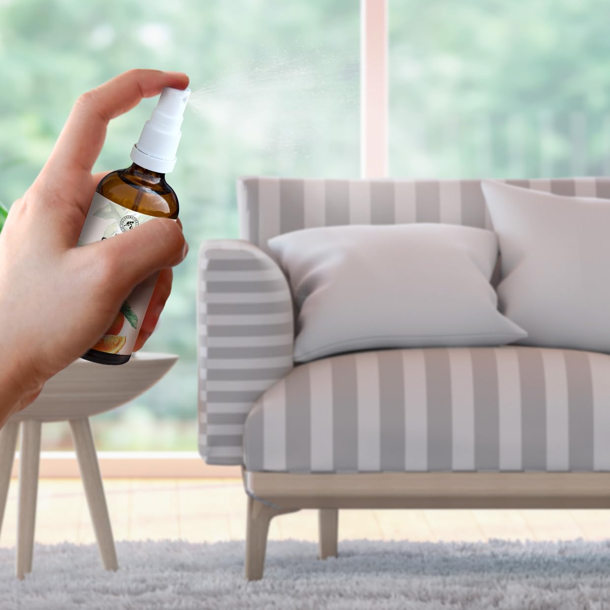 Sweet Orange Spray with Natural Sweet Orange Essential Oil 100ml - Room Mist - Air Freshener - Summer Scent - Great for Yoga - Pillow & Linen Spray - Relaxation - Good Mood