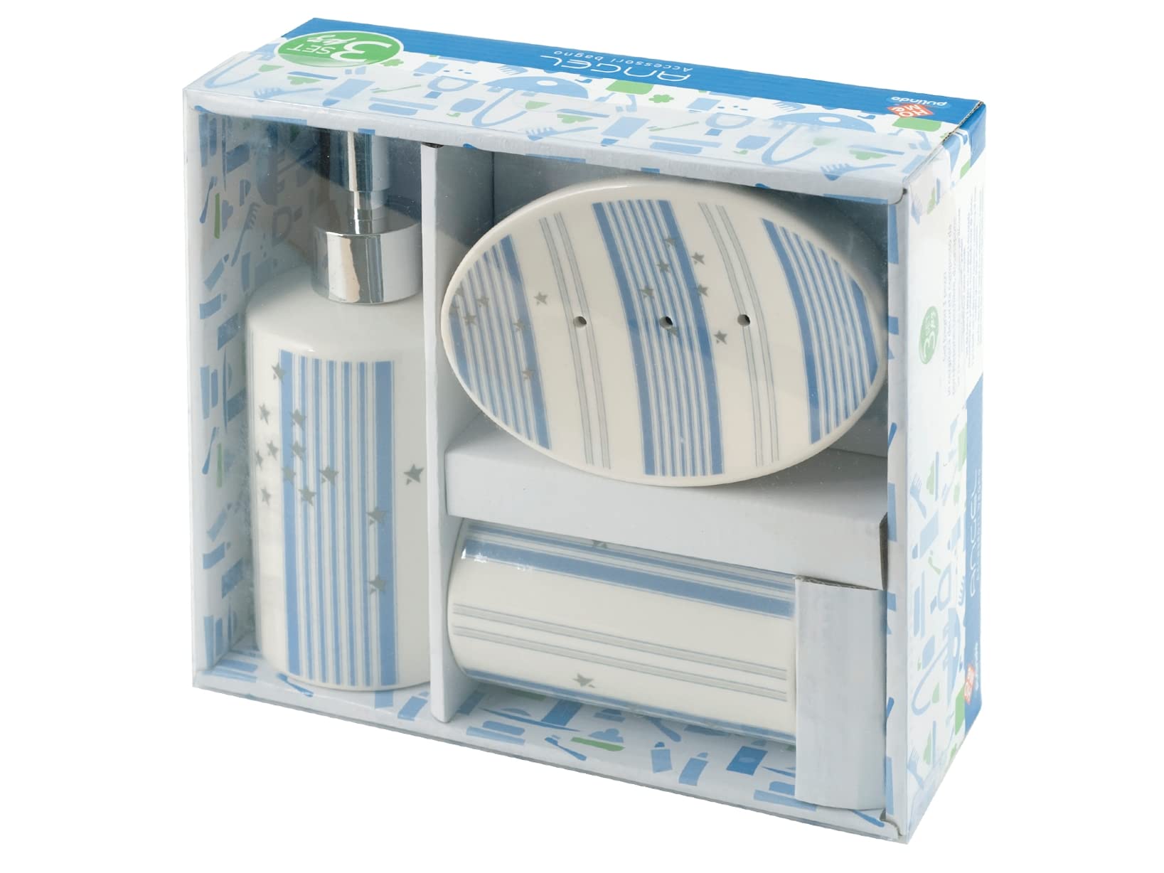 Angelo ceramica bianco e oro 14x8h40 cm decorazione elegante