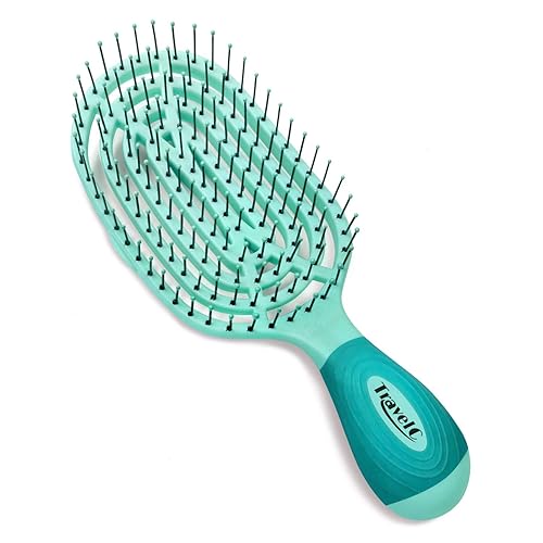 Miniatura 4 de NuWay TravelC ventilado patentado por Estados Unidos para todo tipo de cabello es seguro para secador de pelo (verde azulado)