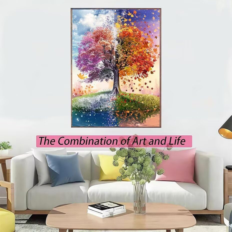 Kit peinture diamant DIY arbres créatifs, le cadeau idéal de décoration murale 5D - 3