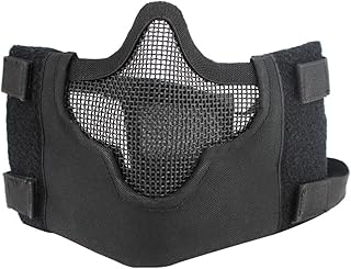 INOOMP Máscara Respirável Máscara De Camuflagem Meia Máscara Máscara De Malha De Metal Meia Máscara De Malha De Aço Máscara De Proteção Proteção Facial Máscara De Segurança