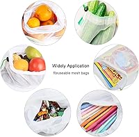 Vista 7 de 16 bolsas pequeñas de malla para juguetes para almacenamiento, 3 tamaños reutilizables de malla con cordón para productos, bolsa de rompecabezas