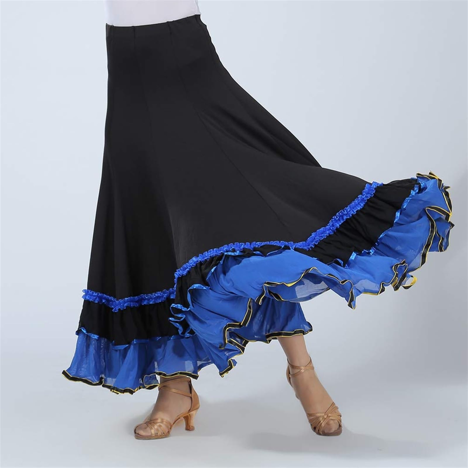 Damska Spódnica Maxi Do Kolan Spódnica Do Tańca Letnia Sukienka Spódnica Do Tańca Brzucha Cekinowy Kostium Do Tańca Do Walca, Tango, Łaciny, Flamenco
