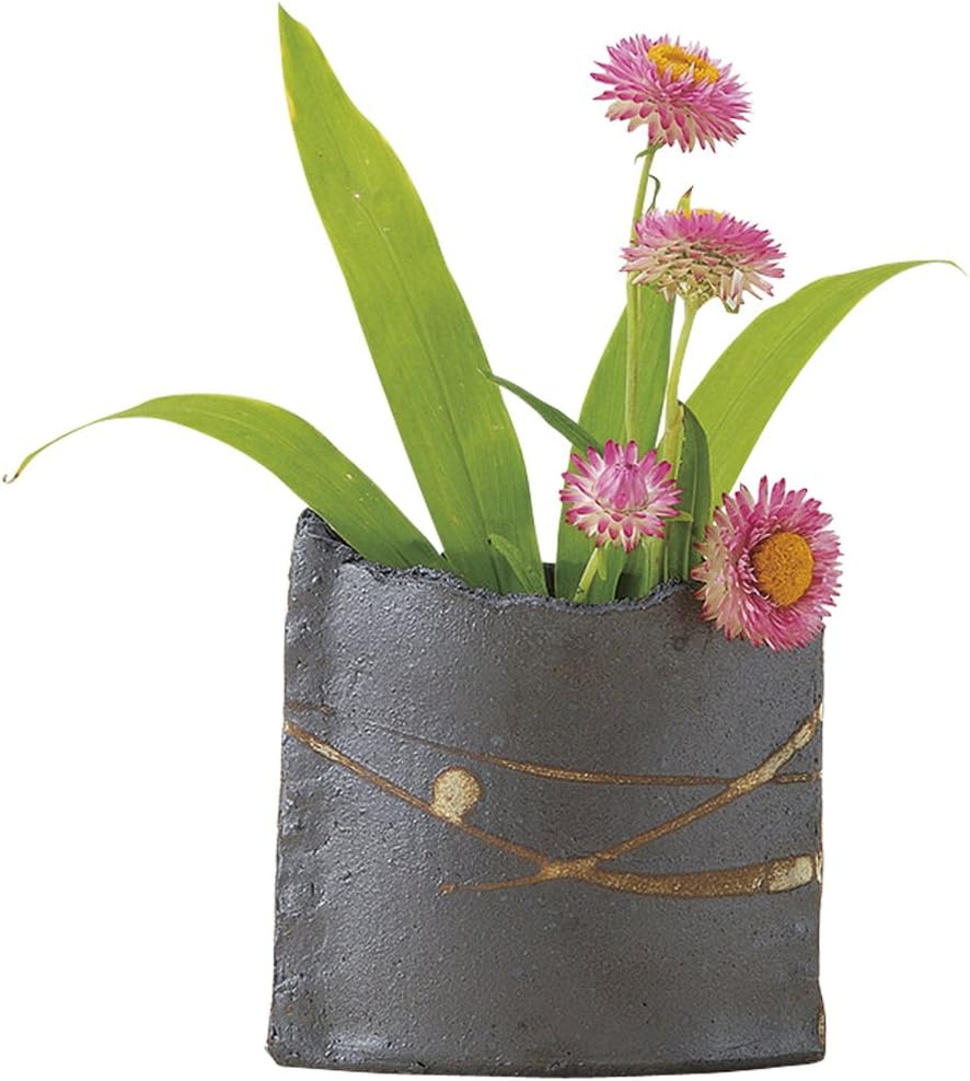 Yamashita Craft 13048530 Tokoname Ware Ishido Powdered Oval Vase, 5.1 inches (13 cm)