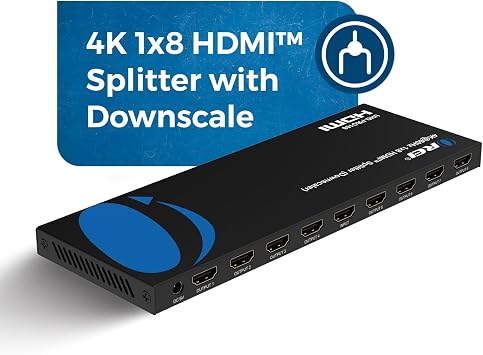 OREI 4K 1 in 8 Out HDMI Splitter - 8-bit, HDMI 2.0, HDCP 2.2, 18 Gbps