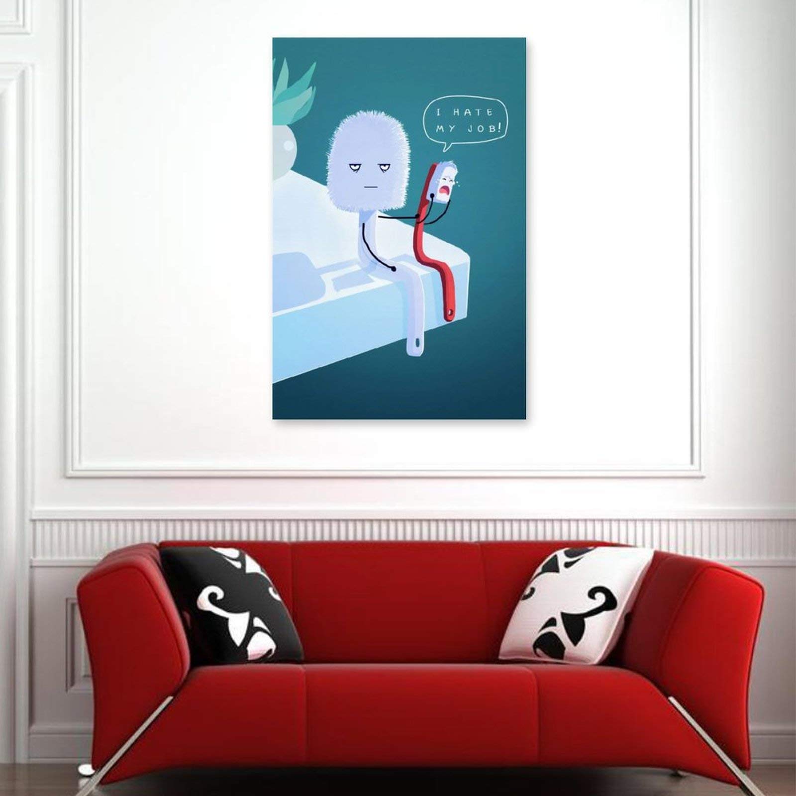 Poster Toile « I Hate My Job » - 20x30 Cm, Déco Humoristique Pour Bureau, Chambre, Cadeau Décalé - 6