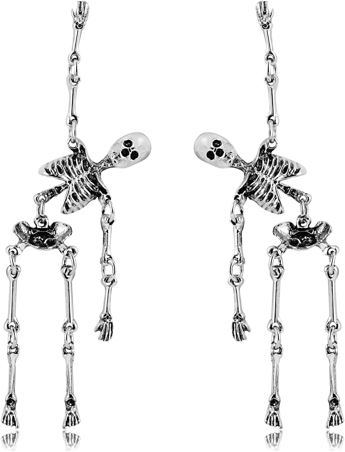 Halloween Earrings For Women Skeleton Skull Earrings Punk Gothic Spooky Dangle Earrings For Halloween Jewelry Party Cosplay
