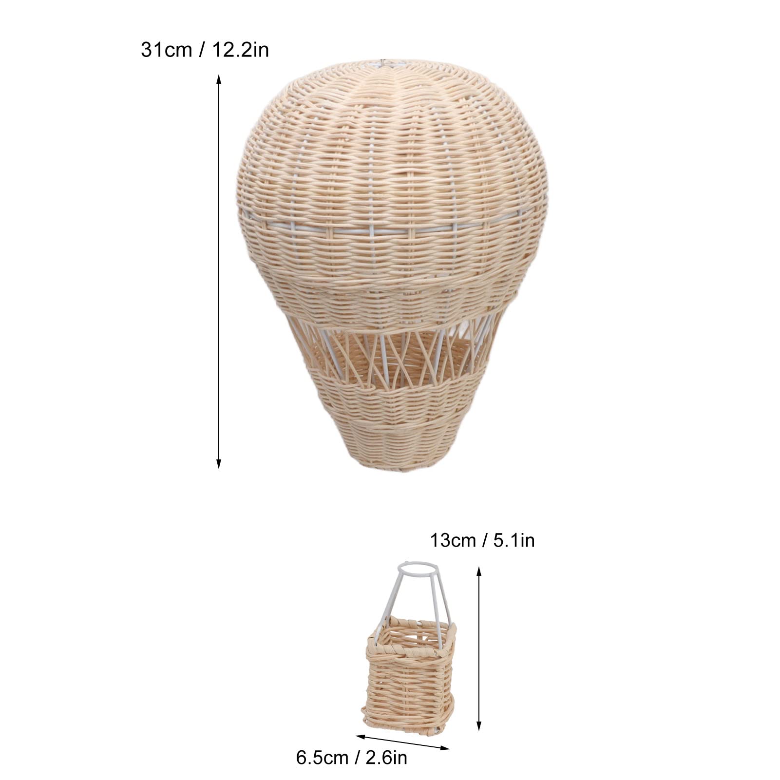Wnvivi Tkany balon na gorące powietrze, realistyczny rattanowy tkacki balon na gorące powietrze dekoracja ręcznie wykonana grafika na imprezę do domu szkoły przyjęcie rekwizyt fotograficzny