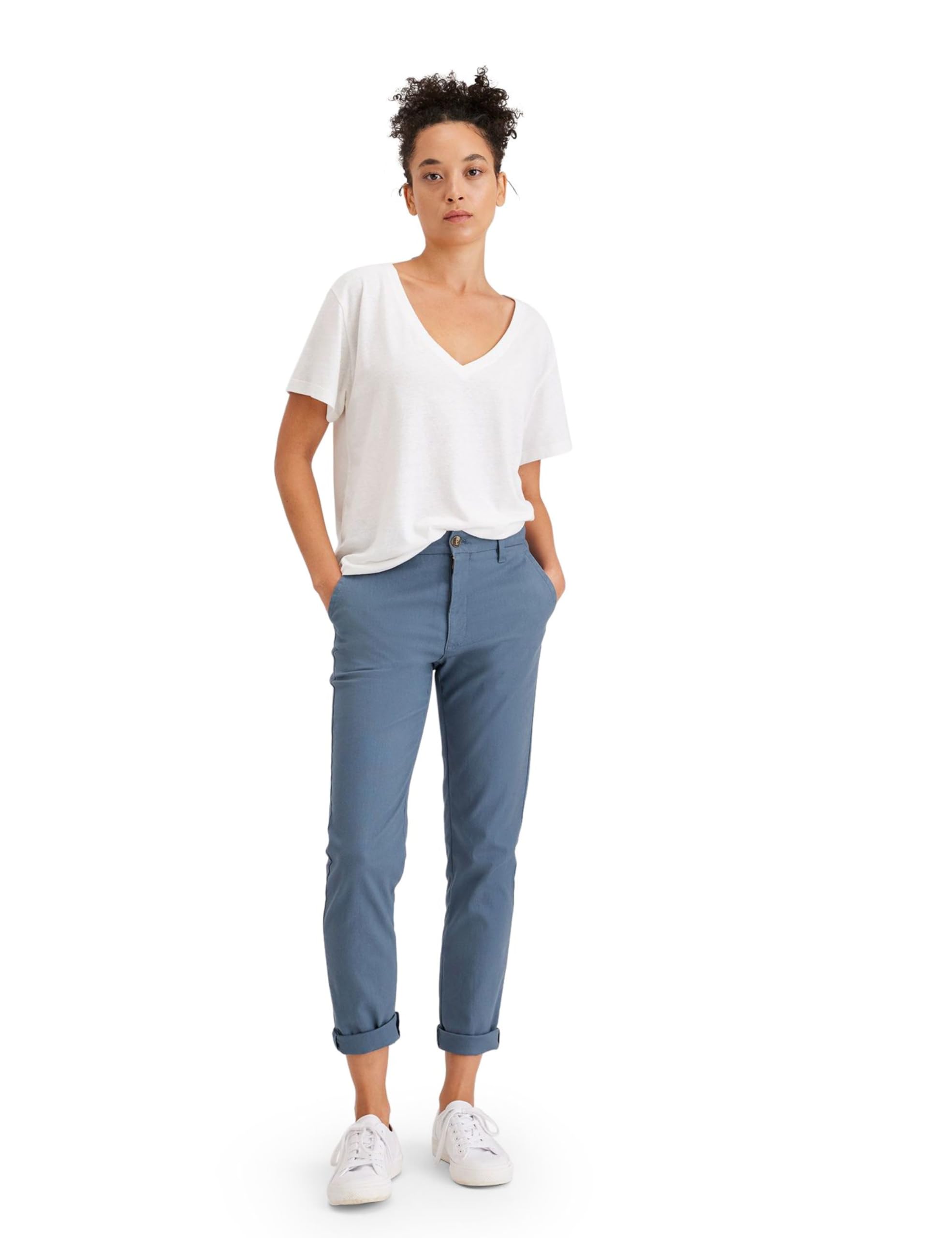 Dockers Damen Weekend Chino Slim Pants, Vintage Indigo, 26W