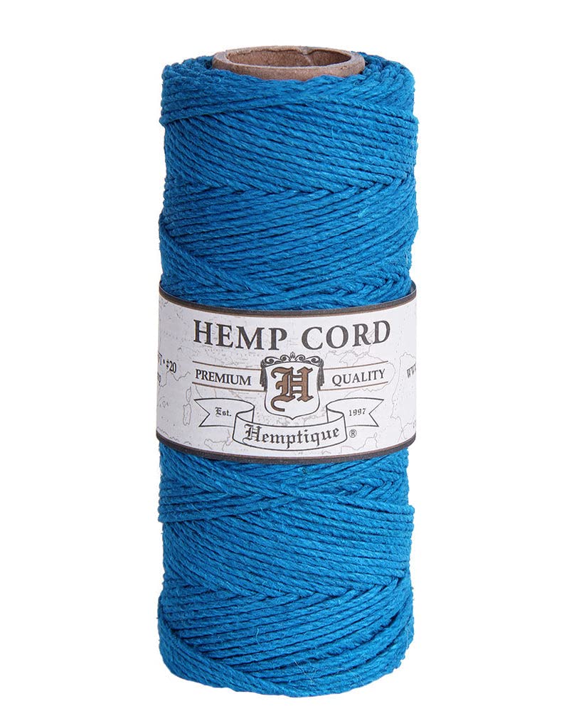 Hemptique Hemp Cord Spool 20lb 205'-Turquoise, Other, Multicoloured