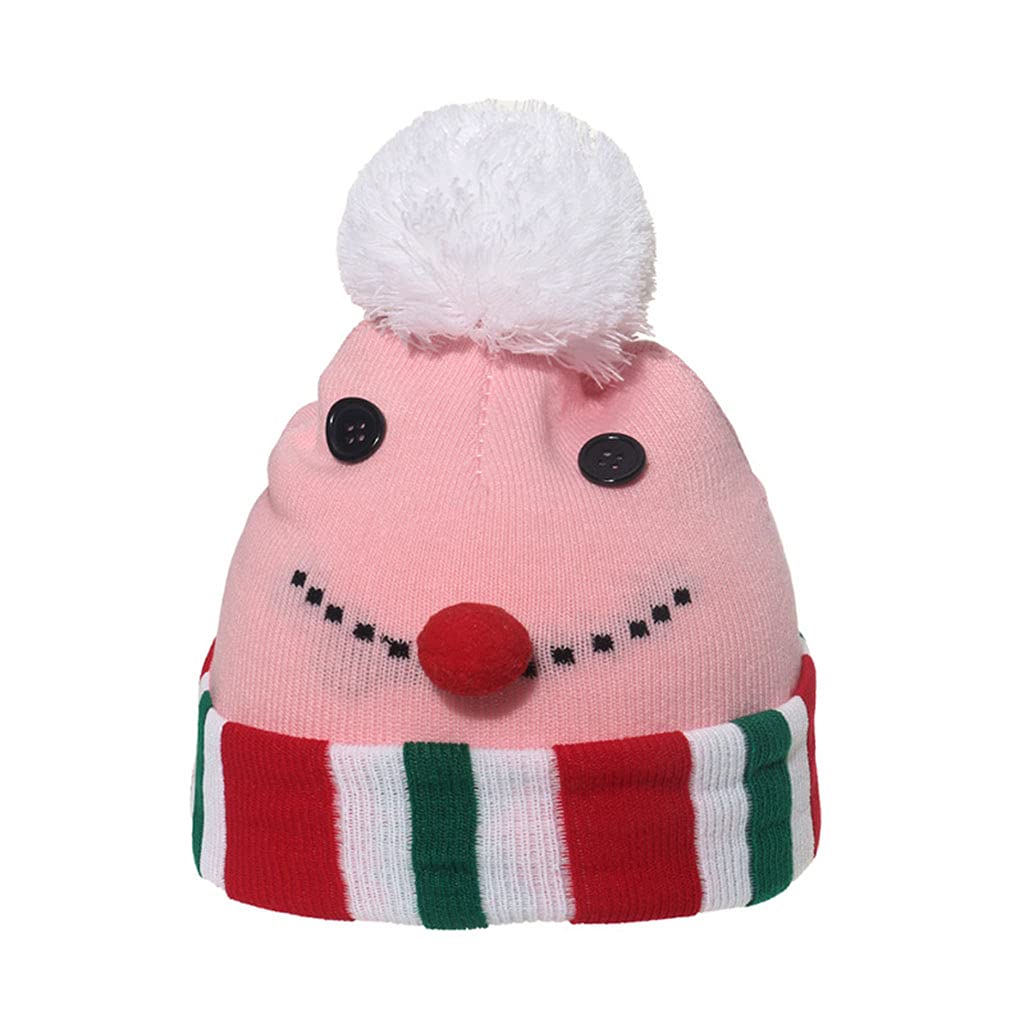 Elnwnnkc Knitted Christmas Hats Holiday Cap for New Year Santa Festival Crown Hat Gift Home Holiday Party Decoration Christmas Hats Adults Bulk Nightmare for Women Xl Baby Boy Newborn Light Up Funny