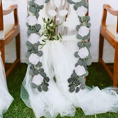 Miniatura 6 de 100 cabezas de rosas artificiales, 100 unidades de rosas artificiales de espuma blanca, rosas artificiales para ramos de boda, centros de mesa,