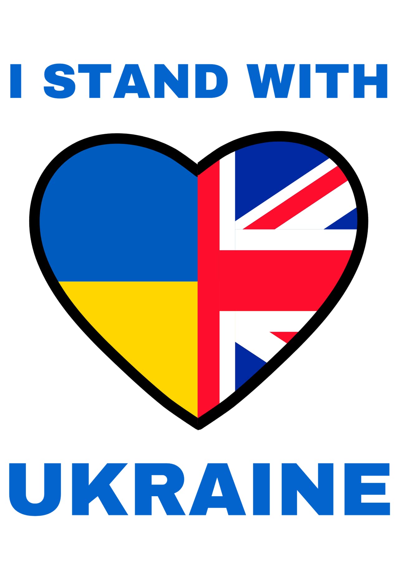 Second Ave Pack of 2 I Stand With Ukraine/Britain Heart Flag Peace Support Car Van Campervan Bumper Window Stickers