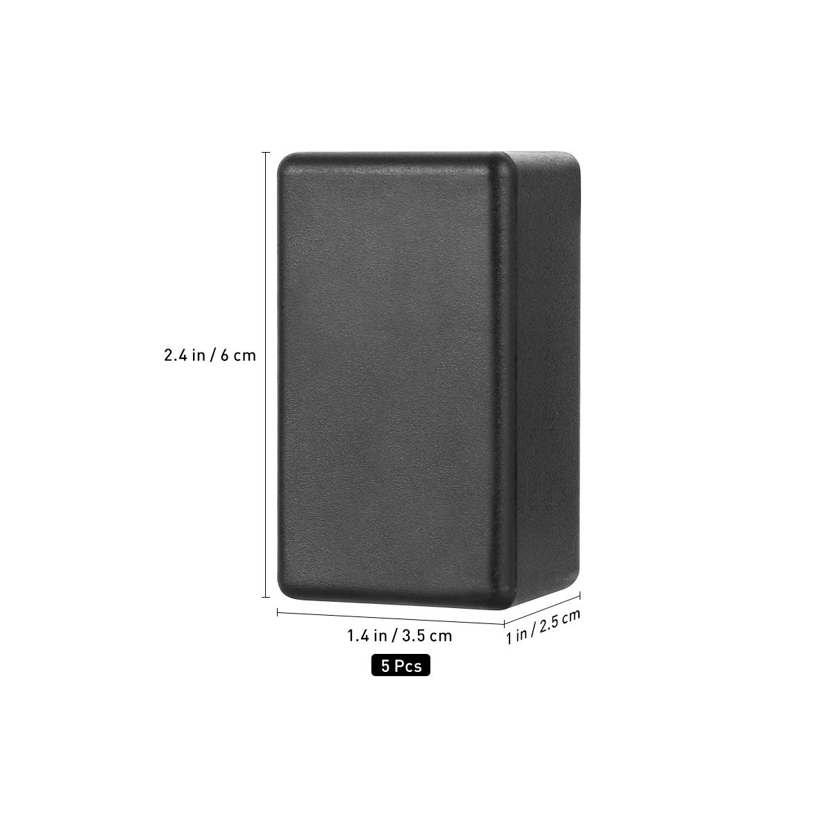 5PCS Etui à projet plastique électronique étanche, boîtier de boîtier de jonction compatible avec le projet électronique, noir (61 x 36 x 25mm)