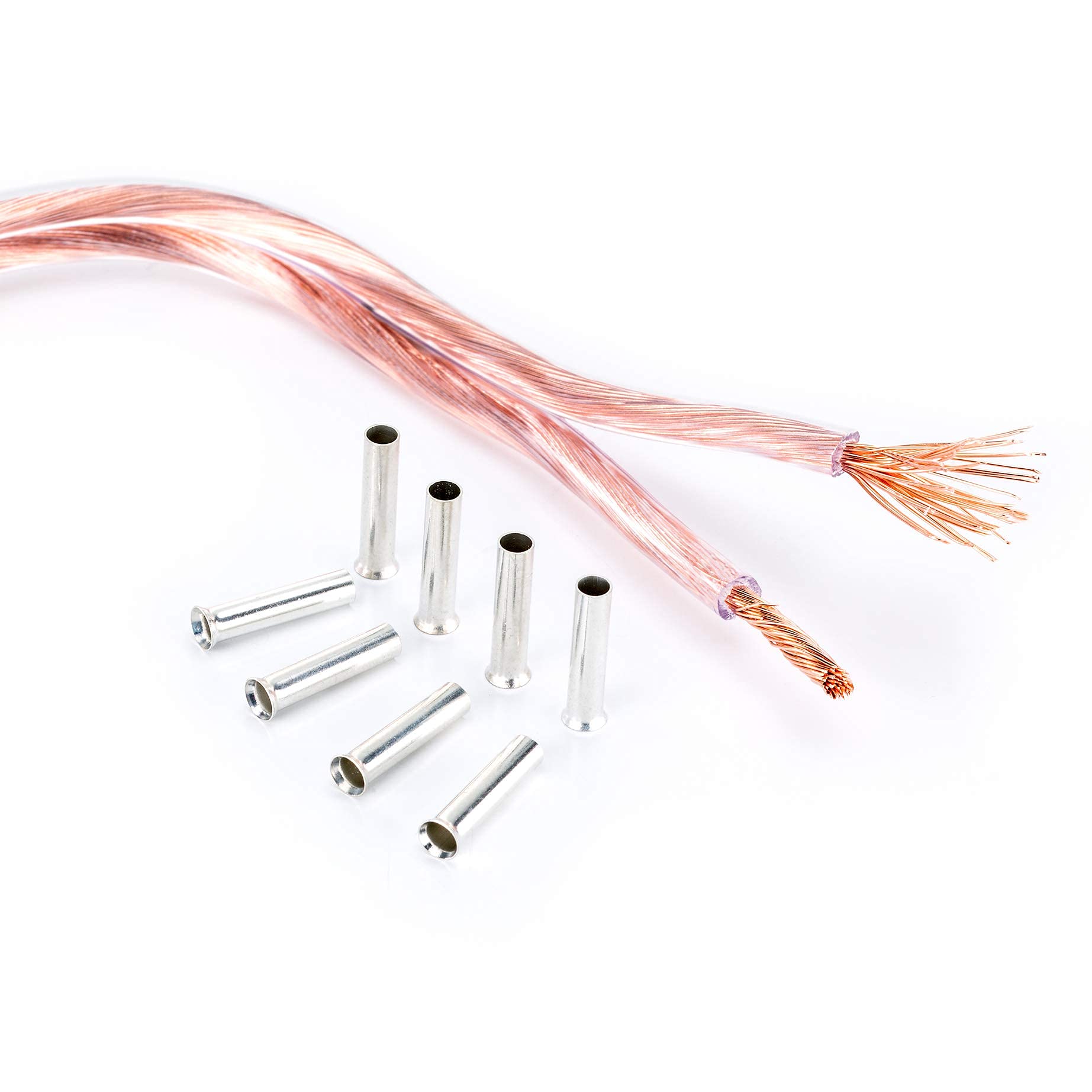 inakustik Lautsprecherkabel, 10m transparent, 2 x 2,5 mm², inkl. 8 Aderendhülsen, verlegefreundliche S/Z-Verseilung - farblich kodiert, universell einsetzbar, Artikel 003022010A, Made in Germany