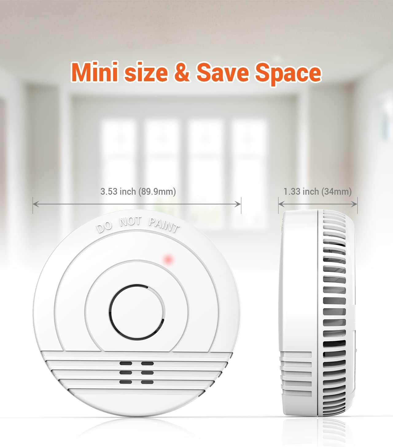 Jemay 7 Pack Smoke Detector, Fire Alarm Battery Powered, Smoke Alarm with Enhanced Photoelectric Sensor, Smoke Detectors with LED Indicator & Silence Button, Fire Detector Include Magnets and Screws