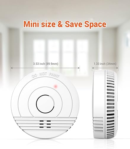 Miniatura 5 de Paquete de 9 detectores de humo, alarma de incendios alimentada por batería, alarma de humo con tecnología fotoeléctrica avanzada, detectores de