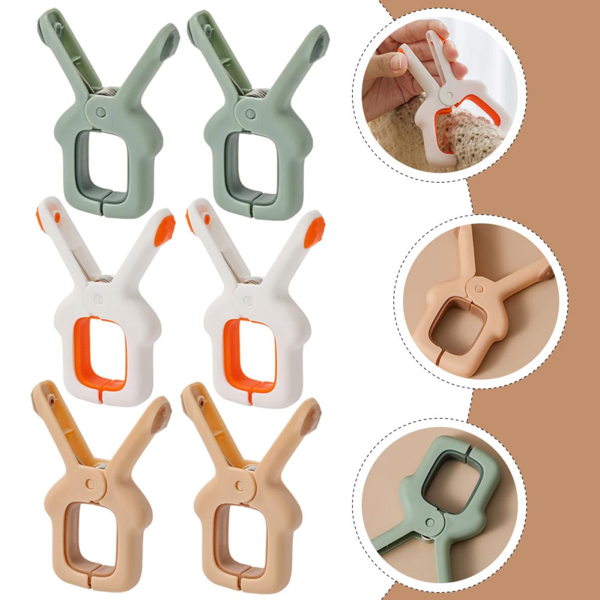 TOPBATHY 18pezzi Mollette Antivento Per Bucato Da Plastica Per Fissare Panni Coprimaterassi e Coperte Resistente e Leggero Arancione Per Uso Quotidiano e All Aperto