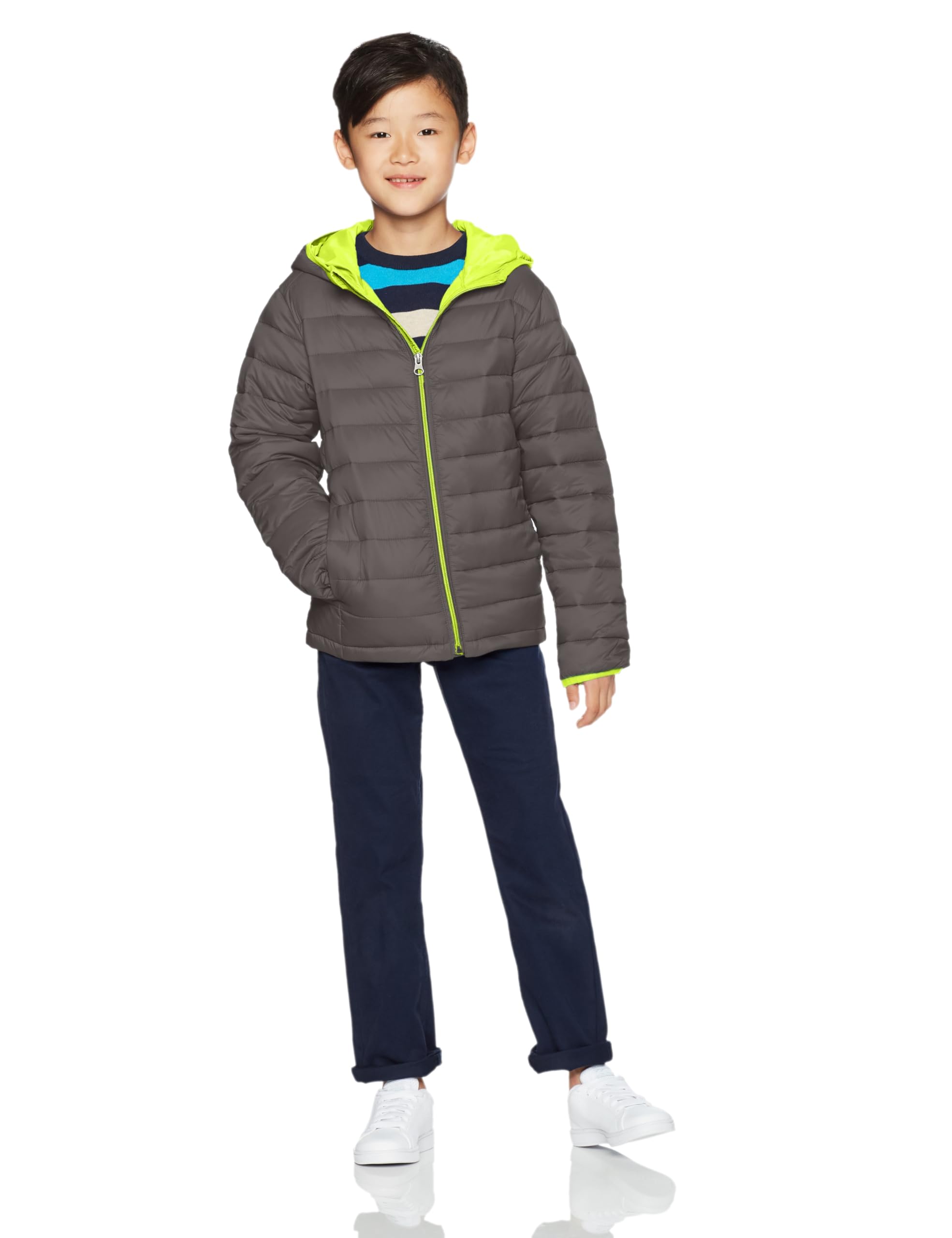 Amazon Essentials Piumino Leggero con Cappuccio Impermeabile e Ripiegabile Bambini e Ragazzi