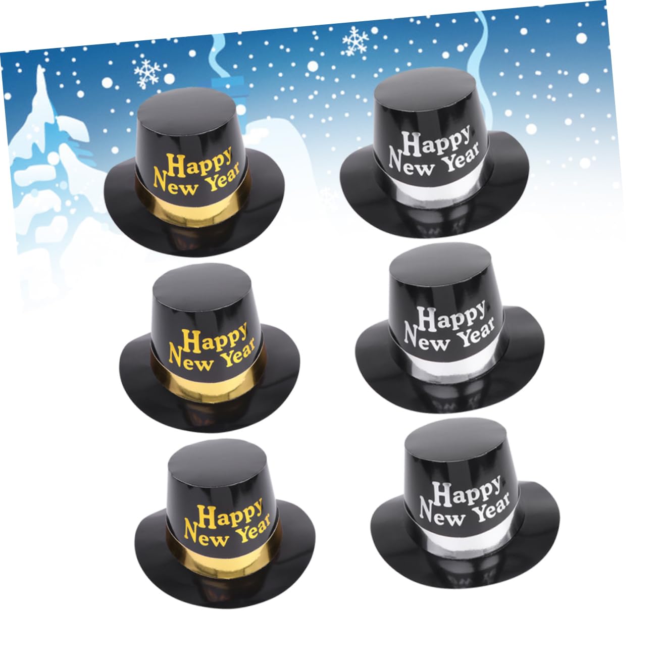 PLAFOPE 2 Sets Happy New Year Partyhüte Neujahrs-papierkappe Mit Buchstaben-design Gastgeschenke Für Erwachsene Jungen Und Mädchen 6 Stück * 2