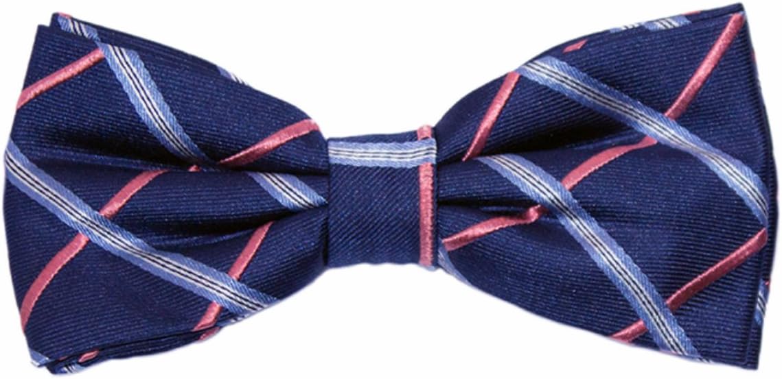 Navy Blue and Coral Bow Tie with Light Blue Check | The Baxley Bow Tie by TieThis